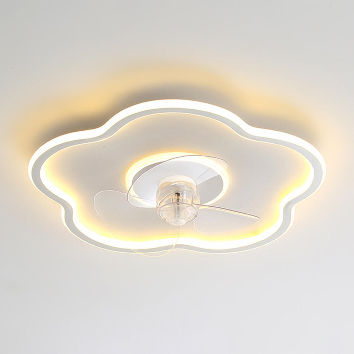 Modern Simple Flower Shaped Ceiling Fan with LED Light Image - 14