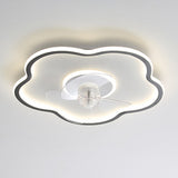 Modern Simple Flower Shaped Ceiling Fan with LED Light Image - 2