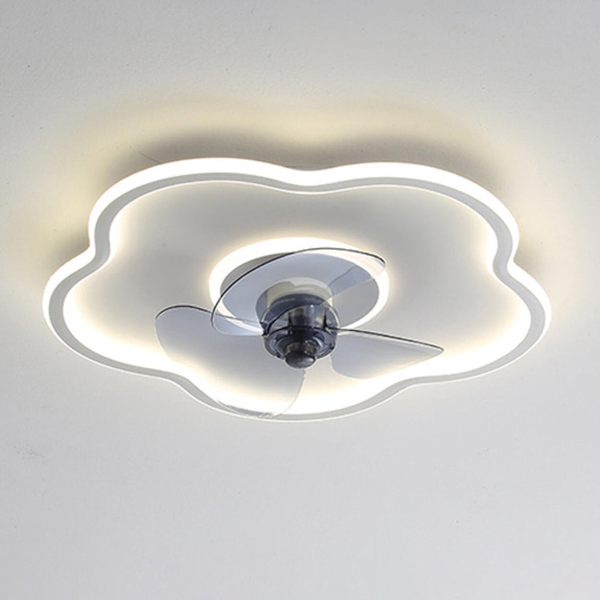 Modern Simple Flower Shaped Ceiling Fan with LED Light Image - 7