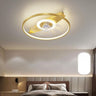 Modern Simple Geometric Frame Flush Ceiling Fan Light Image - 15