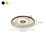 Modern Simple Geometric Frame Flush Ceiling Fan Light Image - 22