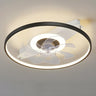 Modern Simple Geometric Frame Flush Ceiling Fan Light Image - 6