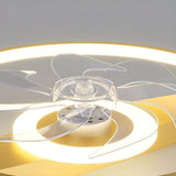 Modern Simple Geometric Frame Flush Ceiling Fan Light Image - 9