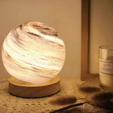 Modern Simple Globe Planet Style Glass Moon Table Lamp Image - 12