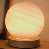 Modern Simple Globe Planet Style Glass Moon Table Lamp Image - 2