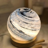 Modern Simple Globe Planet Style Glass Moon Table Lamp Image - 5