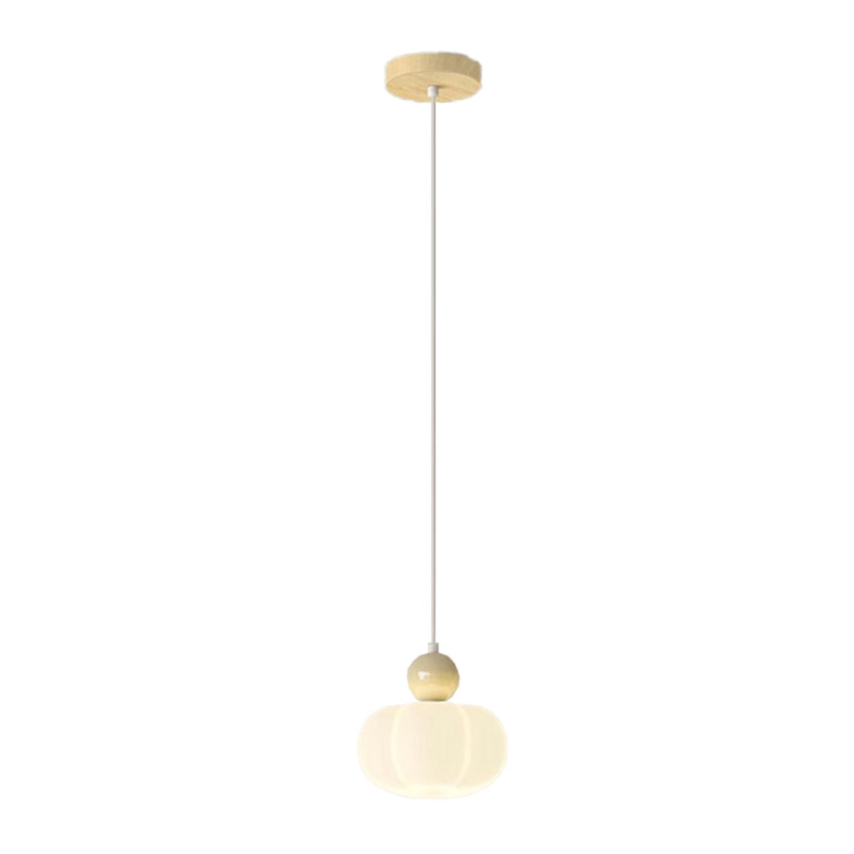 Modern Simple Globe White Pendant Light Bedroom Image - 5