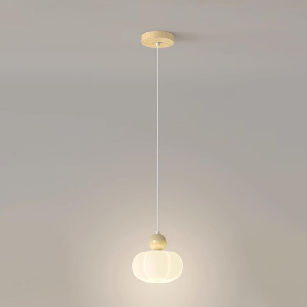 Modern Simple Globe White Pendant Light Bedroom Image - 6