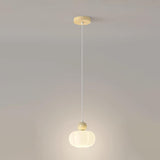 Modern Simple Globe White Pendant Light Bedroom Image - 6