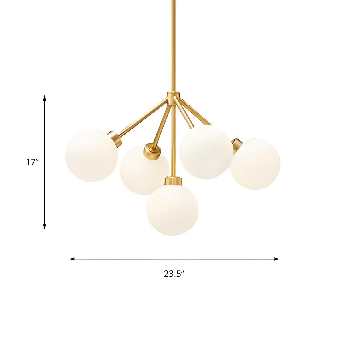 Modern Simple Gold Milk Frosted Glass Globe Chandelier 