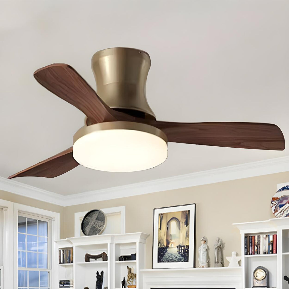 Modern Simple Industrial Ceiling Fan with LED Light Image - 3