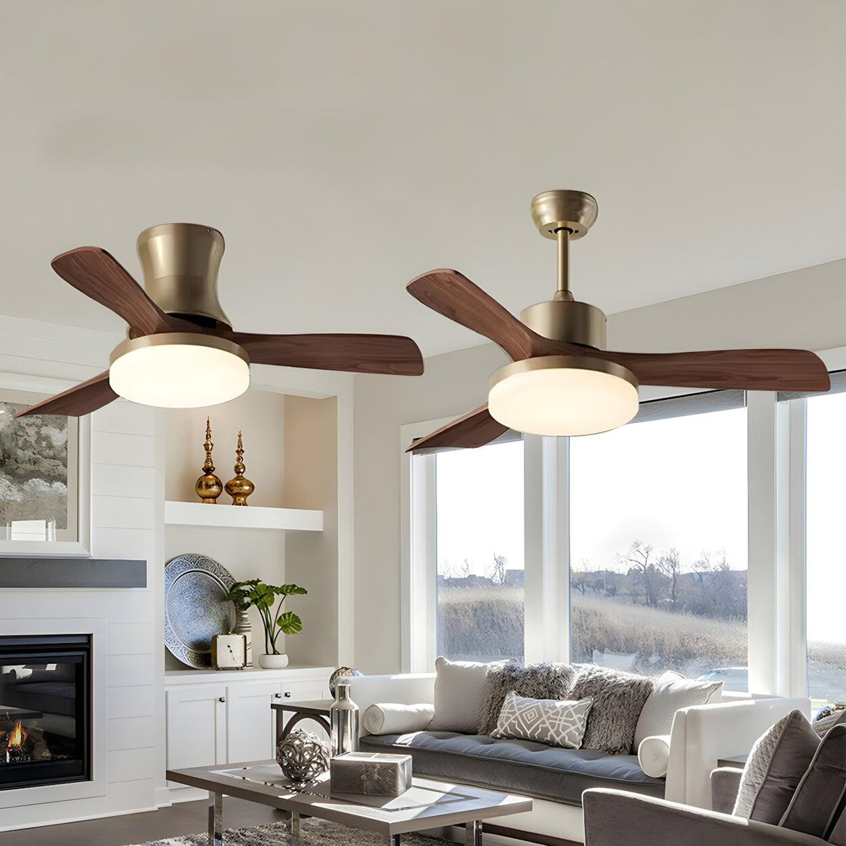 Modern Simple Industrial Ceiling Fan with LED Light Image - 4