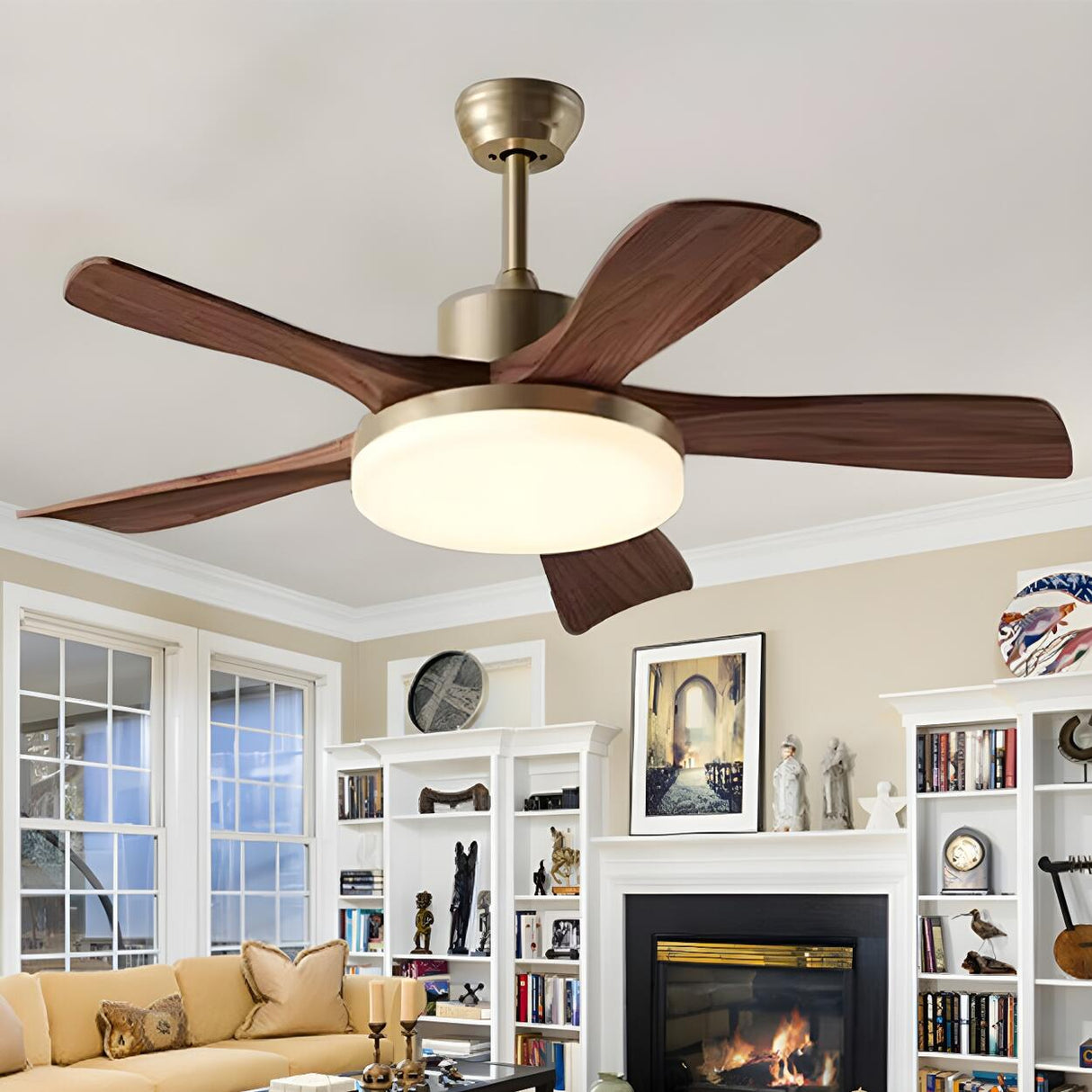 Modern Simple Industrial Ceiling Fan with LED Light Image - 5