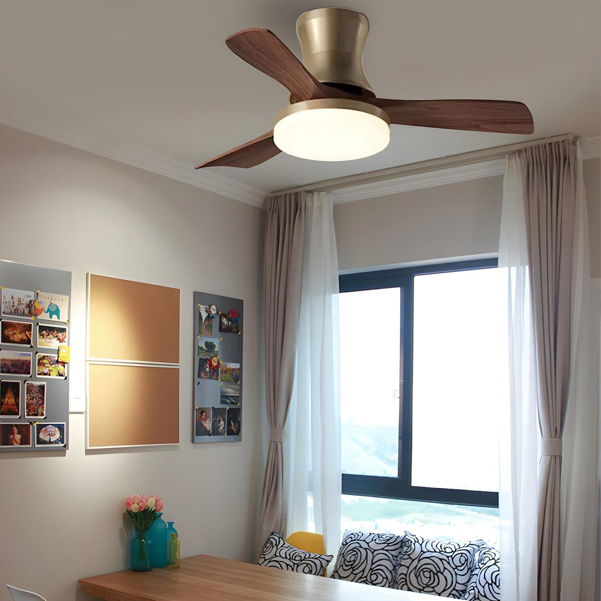 Modern Simple Industrial Ceiling Fan with LED Light Image - 6