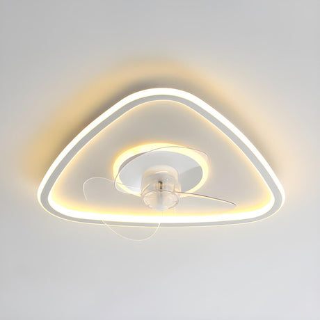 Modern Simple Linear Triangle Ceiling Fan with LED Light Image - 2