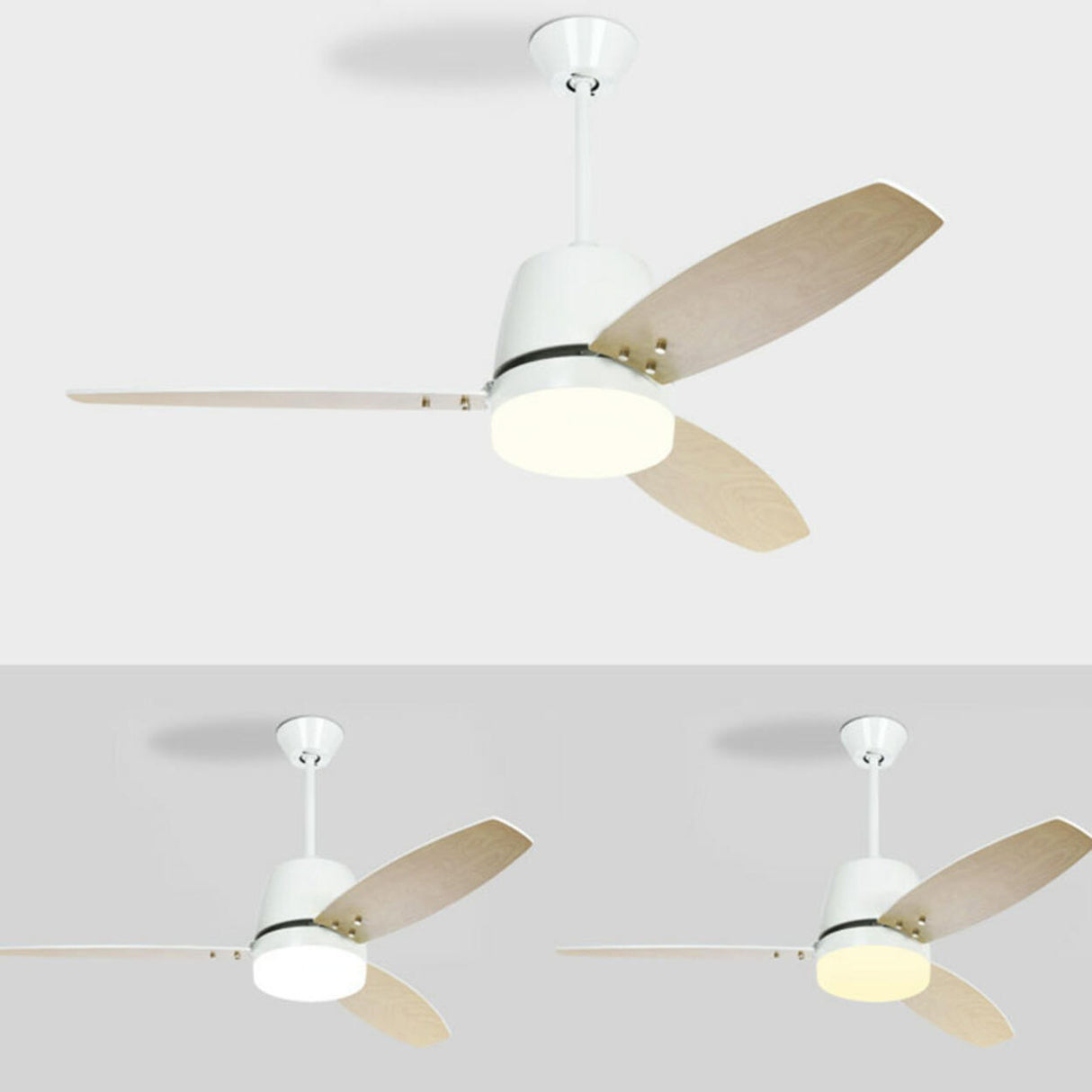 Modern Simple Living Room 3 Blade Ceiling Fan Light Image - 13