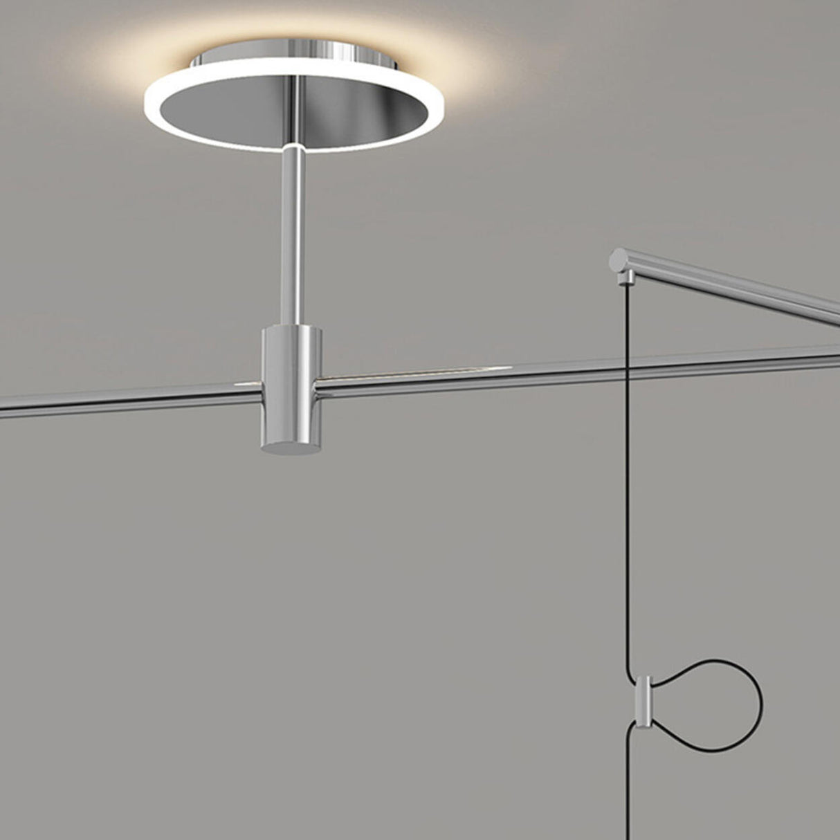  Modern Simple Metal LED Pendant Light Adjustable Height Image - 15