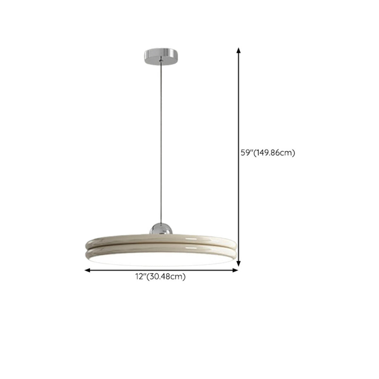  Modern Simple Metal LED Pendant Light Adjustable Height 