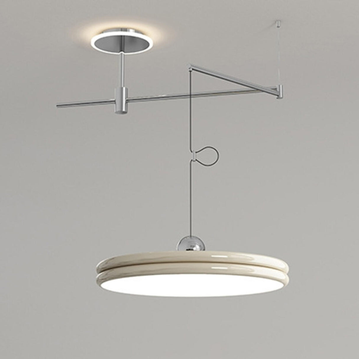  Modern Simple Metal LED Pendant Light Adjustable Height Image - 9