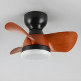 Modern Simple Mini 3 Blade Flush Ceiling Fan with Light Image - 10