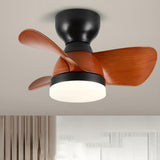 Modern Simple Mini 3 Blade Flush Ceiling Fan with Light Image - 2