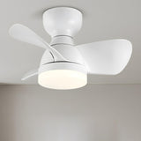 Modern Simple Mini 3 Blade Flush Ceiling Fan with Light Image - 4