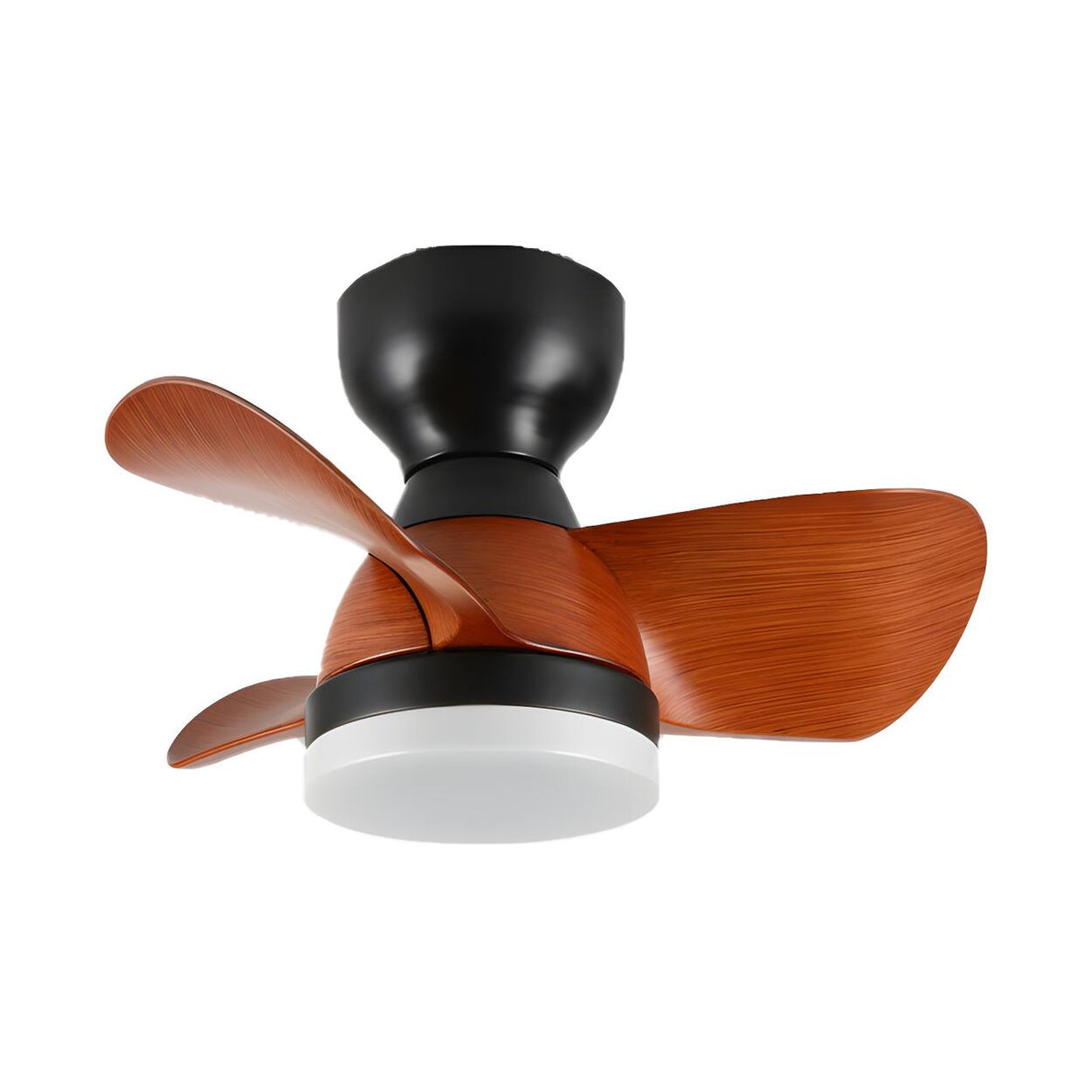 Modern Simple Mini 3 Blade Flush Ceiling Fan with Light Image - 5