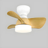 Modern Simple Mini 3 Blade Flush Ceiling Fan with Light Image - 6