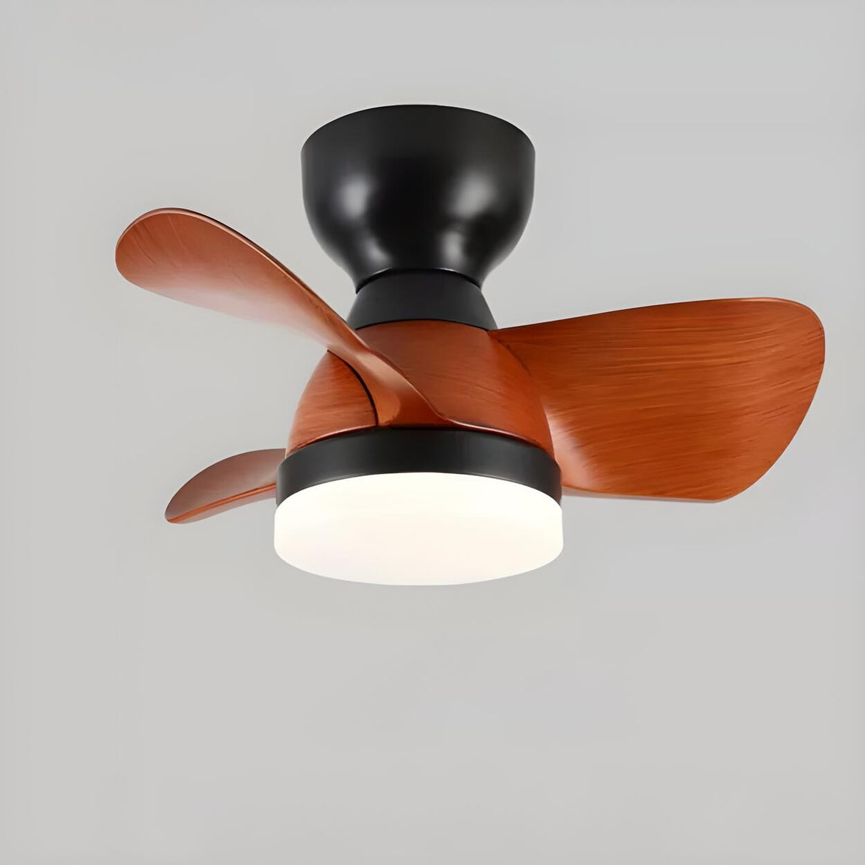 Modern Simple Mini 3 Blade Flush Ceiling Fan with Light Image - 7