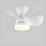 Modern Simple Mini 3 Blade Flush Ceiling Fan with Light Image - 8