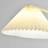 Modern Simple Pleated White Arced Metal Floor Lamp Image - 6