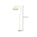 Modern Simple Pleated White Arced Metal Floor Lamp #size