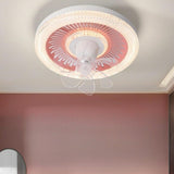 Modern Simple Remote Control Round Ceiling Fan Light Image - 1