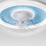 Modern Simple Remote Control Round Ceiling Fan Light Image - 12