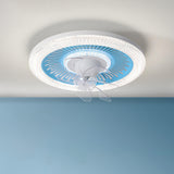 Modern Simple Remote Control Round Ceiling Fan Light Image - 2