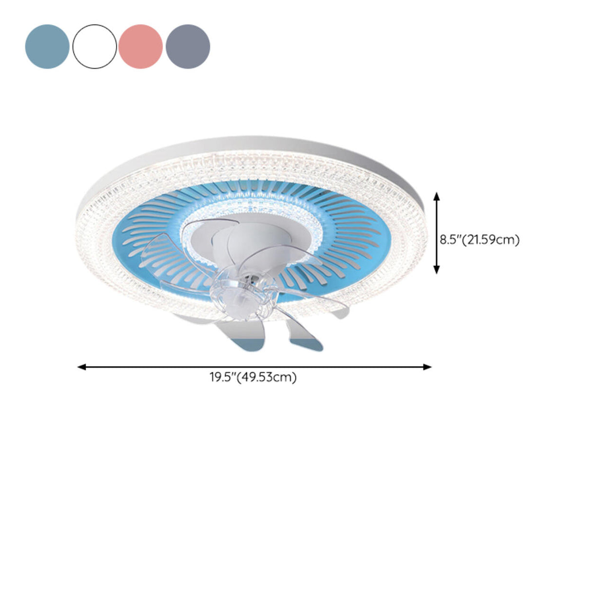 Modern Simple Remote Control Round Ceiling Fan Light 