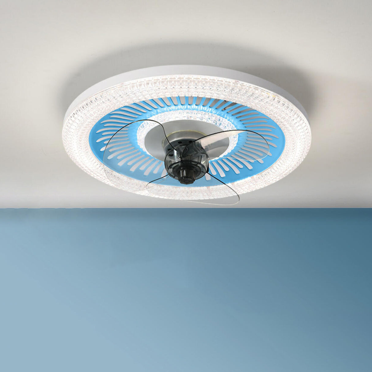 Modern Simple Remote Control Round Ceiling Fan Light Image - 9