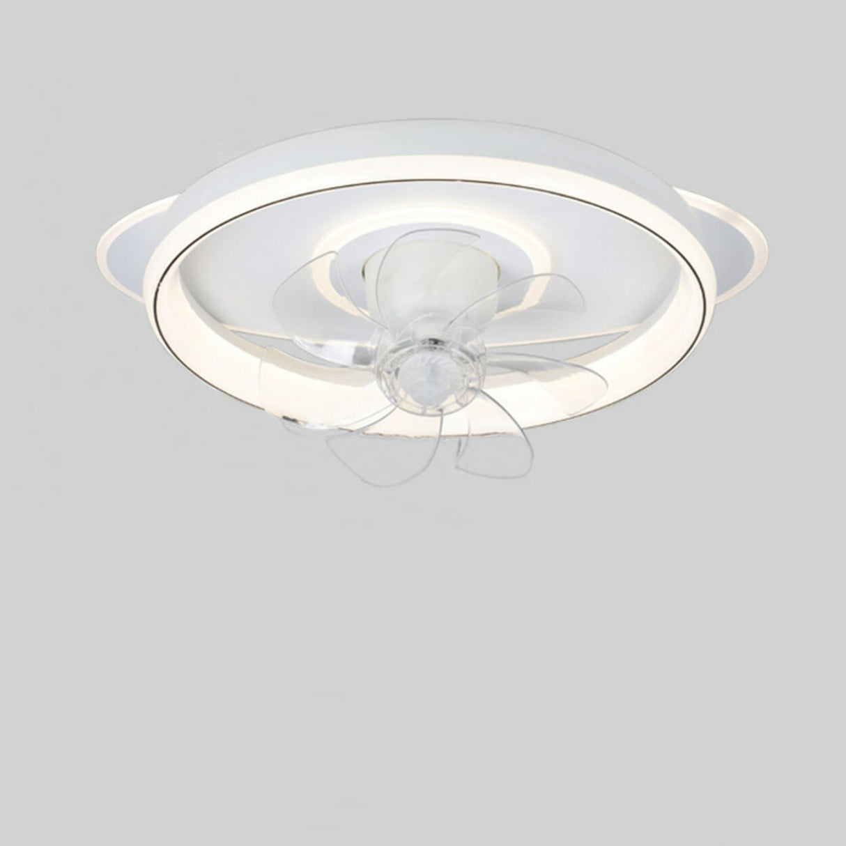 Modern Simple Round 7 Clear Blades Ceiling Fan Light Image - 10