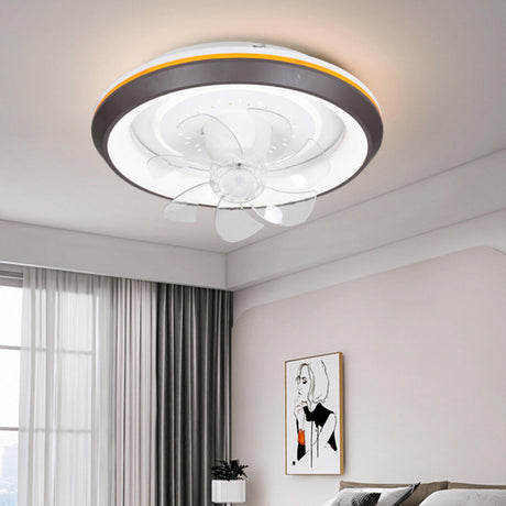 Modern Simple Round 7 Clear Blades Ceiling Fan Light Image - 2