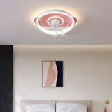 Modern Simple Round 7 Clear Blades Ceiling Fan Light Image - 3