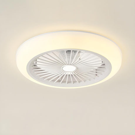 Modern Simple Round Bladeless Ceiling Fan with Light Image - 2