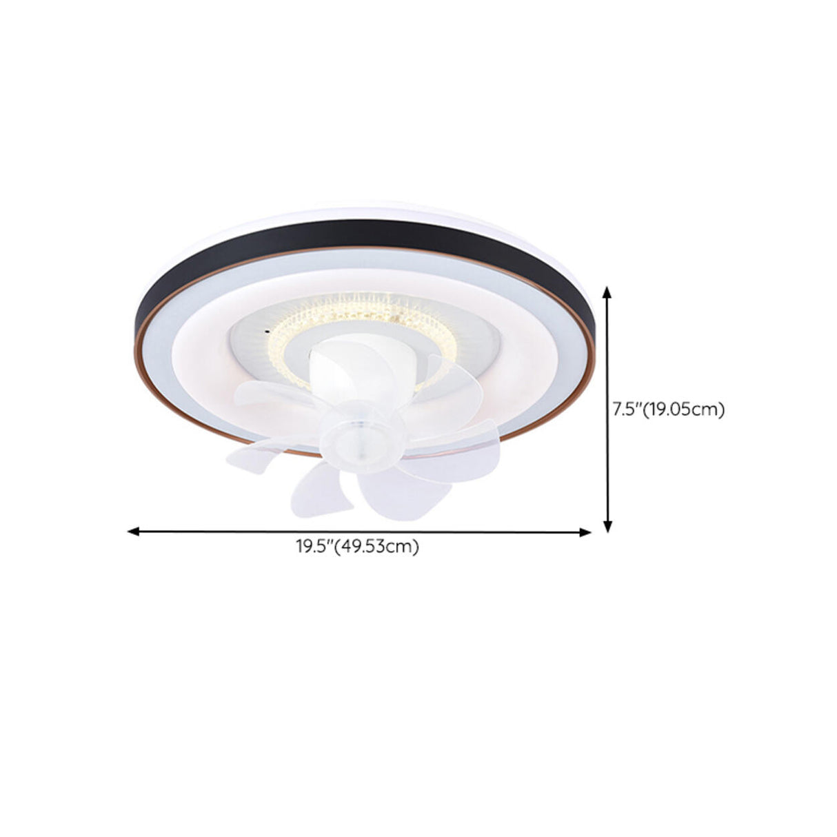 Modern Simple Round Remote 7 Blade Ceiling Fan Light 