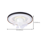 Modern Simple Round Remote 7 Blade Ceiling Fan Light #size