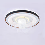 Modern Simple Round Remote 7 Blade Ceiling Fan Light Image - 6