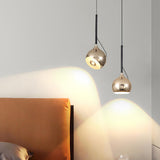 Modern Simple Silver Globe Cord Pendant Light Acrylic Image - 4