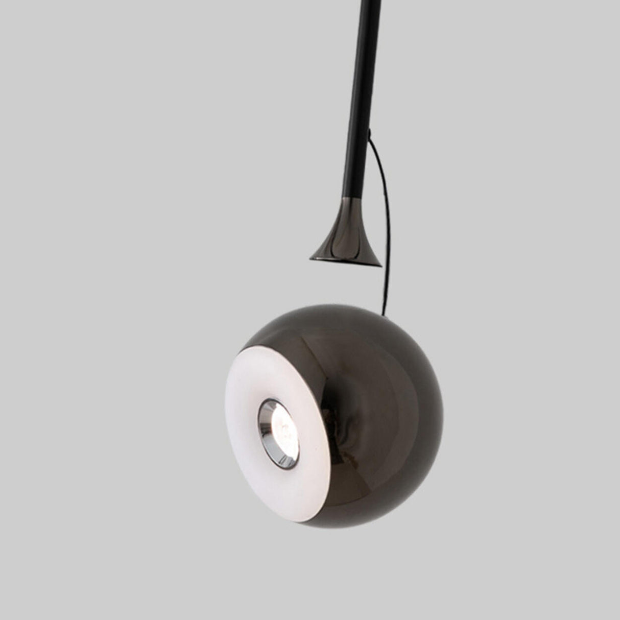 Modern Simple Silver Globe Cord Pendant Light Acrylic Image - 7