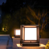 Modern Simple Solar Cube Black Outdoor Pathway Lamp Image - 10