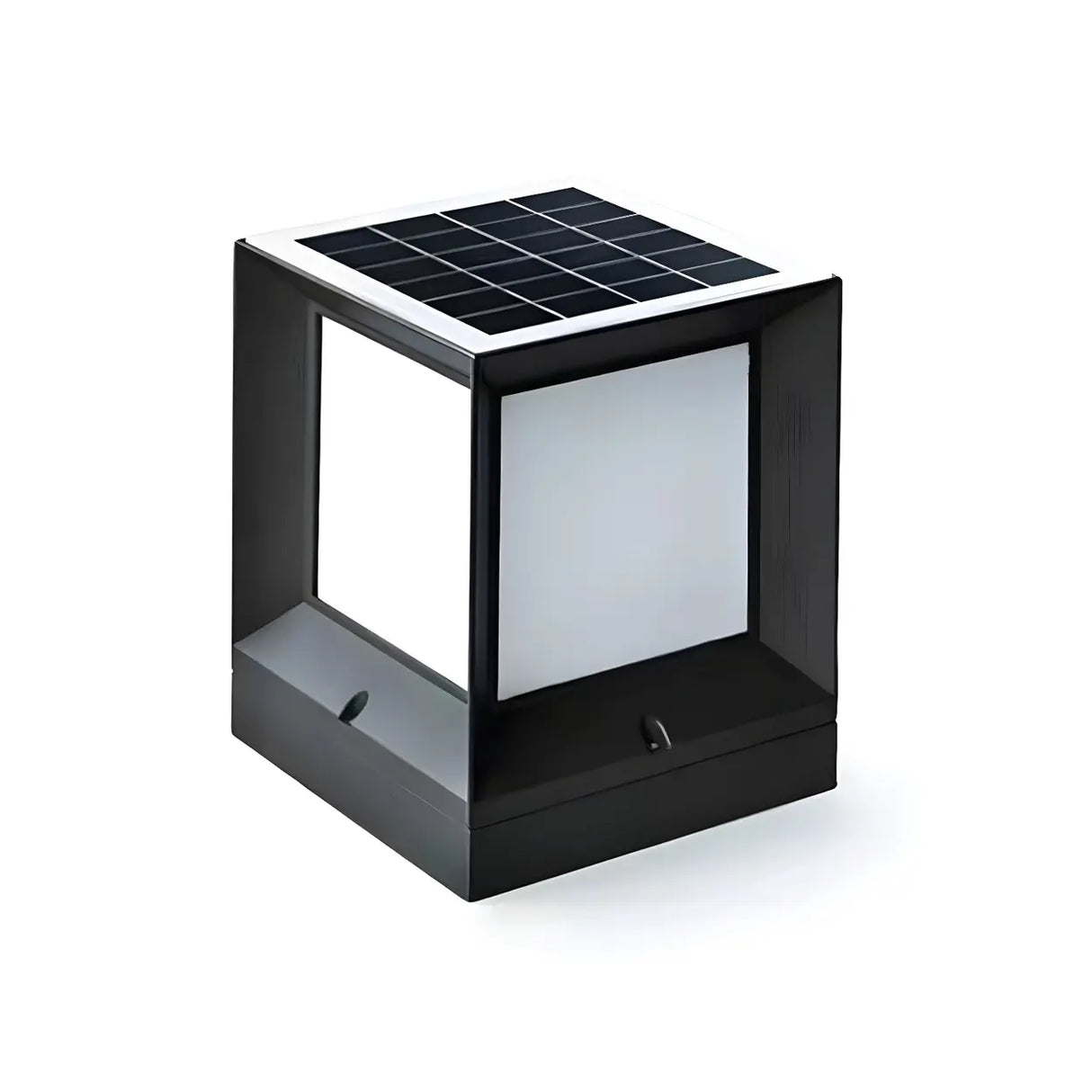 Modern Simple Solar Cube Black Outdoor Pathway Lamp Image - 7