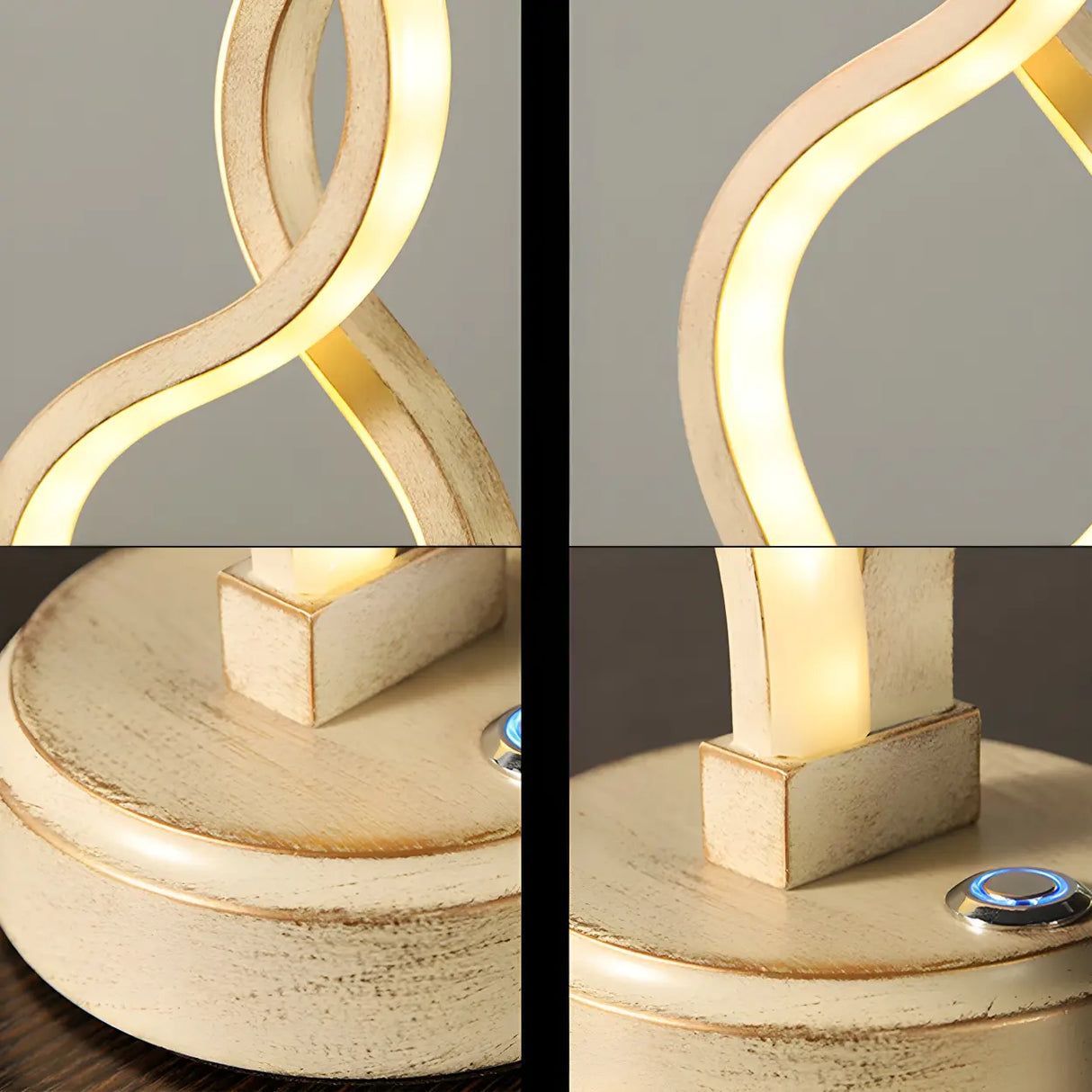 Modern Simple Spiral Gold Finish Ambient LED Table Lamp Image - 10