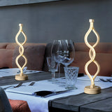 Modern Simple Spiral Gold Finish Ambient LED Table Lamp Image - 11